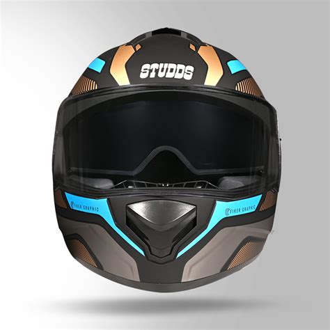 Studds Drifter D Fiker Matt Black Grey Helmet Online Studds