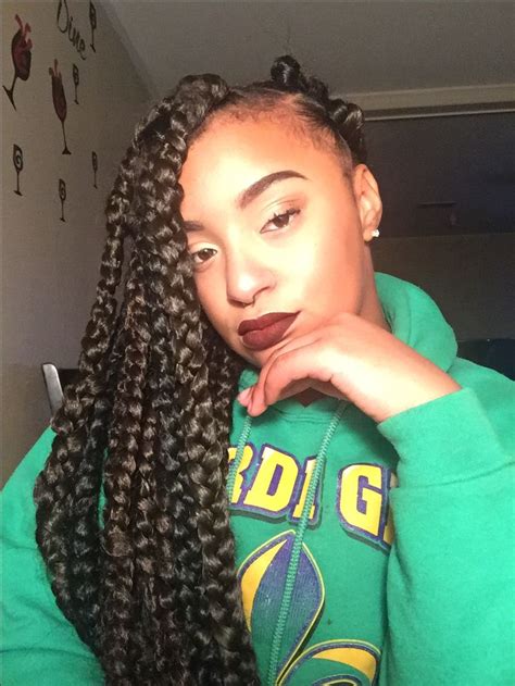 Pin By Kia Alexiis On Jumbo Box Braids Jumbo Box Braids Hair Styles Beauty