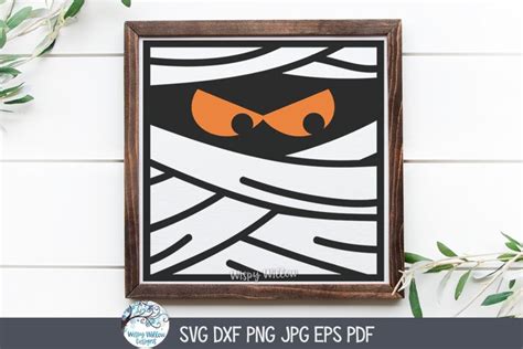 Square Mummy Svg Halloween Mummy Art