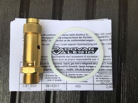 Coffee Machine Parts Safety Valve 2 0 Bar Padovan Valerio 3 8 EBay