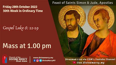 Catholic Weekday Mass Online L Friday Saints Simon And Jude Apostles