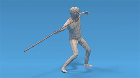 Artstation Low Poly Kid Javelin Throw Game Assets