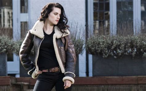 Download Katie Mcgrath Leather Jacket Wallpaper