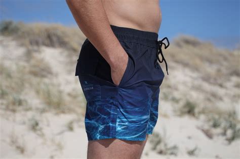 Mens Turquoise Bay Aussie Boxer Euro Style Swim Shorts Ningaloo Swimwear