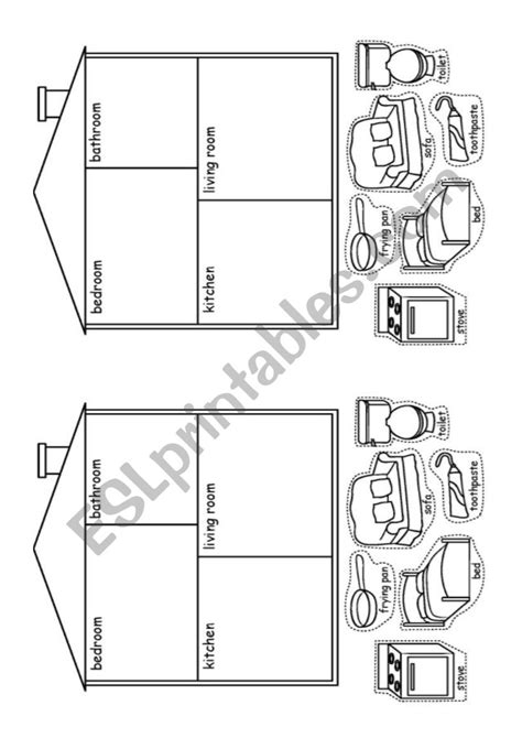 Free Printable Cut And Paste Parts Of The House Worksheet