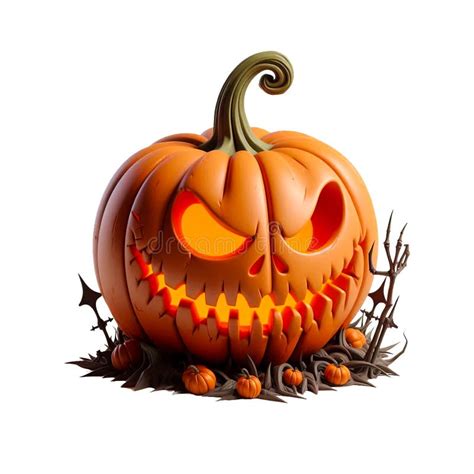 Big Orange Halloween Pumpkin On Png Background Generative Ai Stock