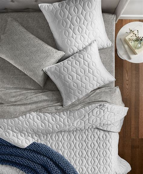 Oake Geometric Embroidered Quilt King Created For Macys And Reviews