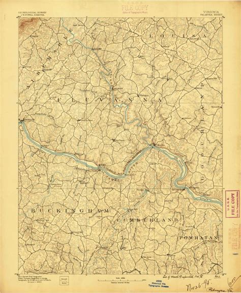 Palmyra, VA (1895, 125000-Scale) Map by United States Geological Survey ...