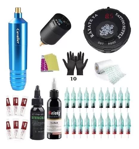 Kit Para Tatuar Profesional Bateria Recargable Mas Fuente Meses Sin