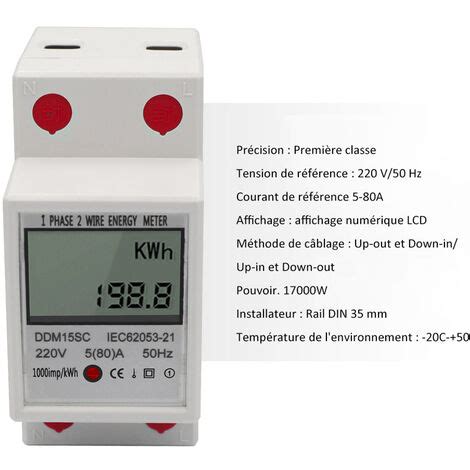 Compteur D Nergie Multifonctionnel Monophas Ddm Sc Avec Cran Lcd