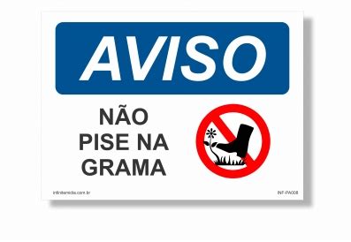 Placa Aviso NÃO PISE NA GRAMA