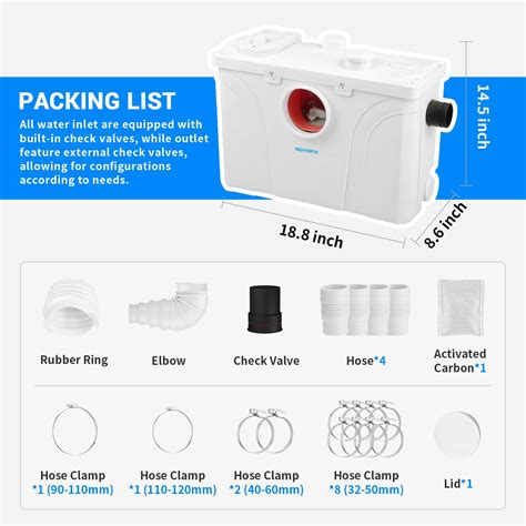 Snapklik.com : NOVORIK 700W Macerator Pump, Macerating Toilet System