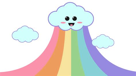 Free Kawaii Rainbow Background Template To Edit Online