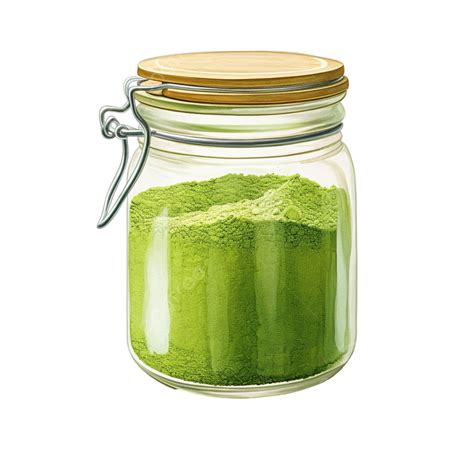 Jar Of Matcha Organic Food Tea Png Transparent Image And Clipart For