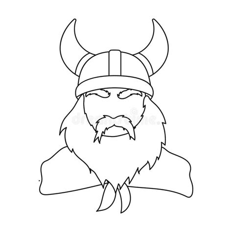 Viking Icon In Outline Style Isolated On White Background Vikings