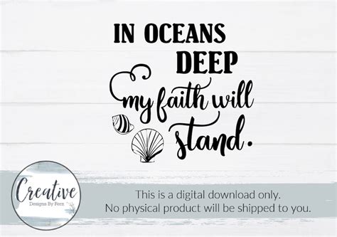 In Oceans Deep My Faith Will Stand Svg Faith Will Stand Beach Svg