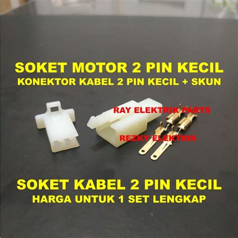 Jual Socket 2 Pin Kecil Skun Soket Motor Konektor Kabel Motor