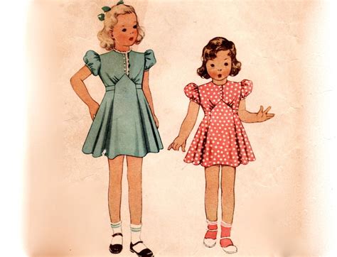 Vintage 1930s Childrens Sewing Pattern Little By Friskyscissors