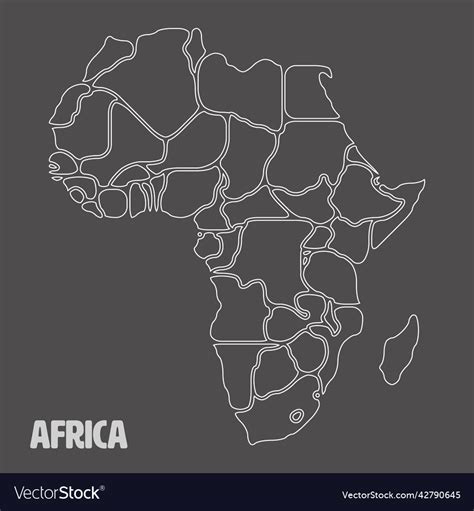 Smooth Map Of Africa Continent Royalty Free Vector Image