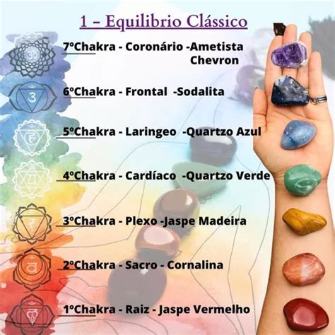 Kit Chakras Pedra Rolada Cristal Caixa Tam Grande R Em S O