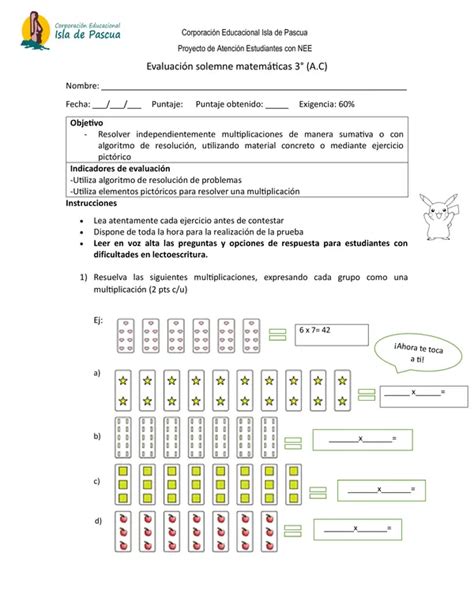 Evaluaci N Matem Tica Profe Social