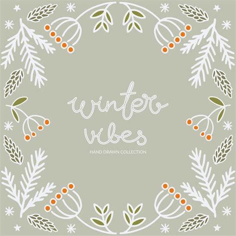 Premium Vector Cozy Frame With Winter Motif The Inscription Winter