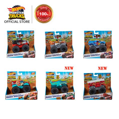 Hot Wheels Monster Trucks Roarin Wreckers 1 43 Scale ฮอตวล มอนสเตอรทรคส รถมเสยงและไฟ