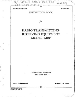 Fillable Online NAVSHIPS 900 508 Model MBF Transmitting Receiving