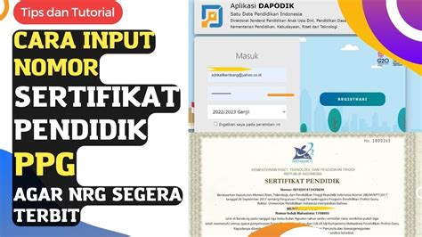 Cara Input Nomor Sertifikat Pendidik PPG Di Aplikasi Dapodik Agar NRG