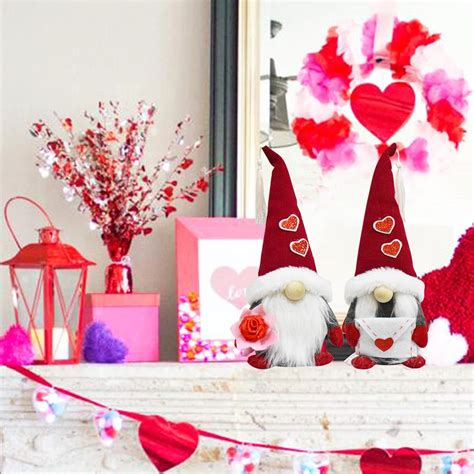 Kokovifyves Valentine S Day Gnomes Decorations Love Dwarf Faceless Doll