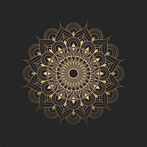 Fondo de mandala de lujo con decoración dorada Vector Premium