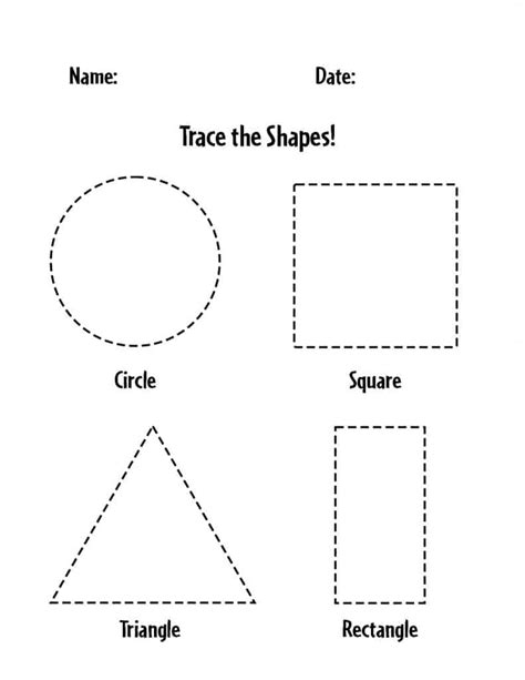 Shape Tracing Worksheets For Preschool ⋆ The Hollydog Blog