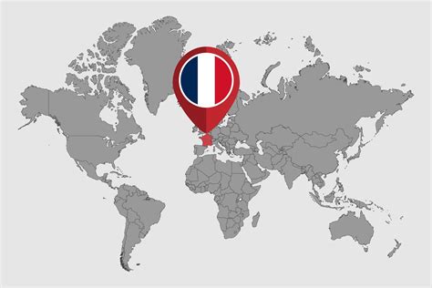 Pin map with France flag on world map.Vector illustration. 10422360 ...