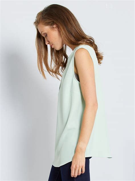 Blouse Encolure En V Vert Amande Kiabi