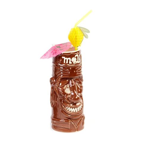 Biradl Grv Seramik Tiki Mug Kokteyl Barda Cc X Cm