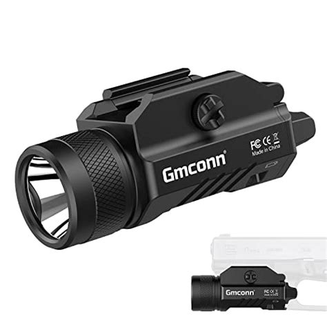 Gmconn 1250 Lumen Tactical Flashlight Pistol Light Rail Mounted LED Gun