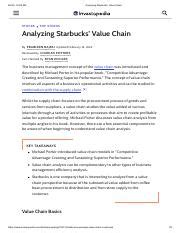 Analyzing Starbucks Value Chain Pdf Am Analyzing