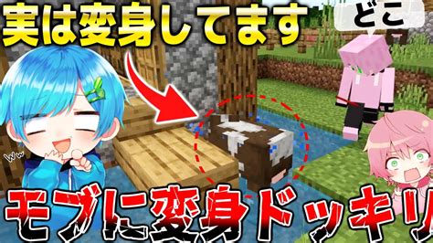 【マイクラ】裏技を使って”モブに変身”してかくれんぼしたら99999バレない説 これはさすがにヤバすぎるww【マインクラフト・まいくら