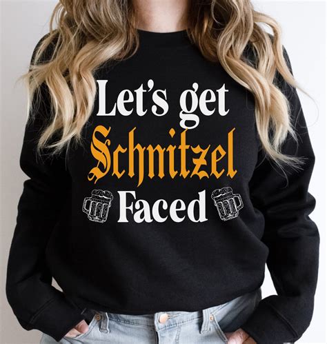 Lets Get Schnitzel Faced Oktoberfest Drinking Shirts Prost