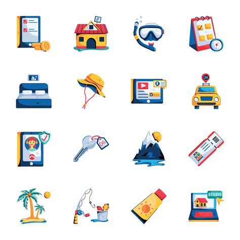 Set of Trip Flat Icons 29468499 Vector Art at Vecteezy