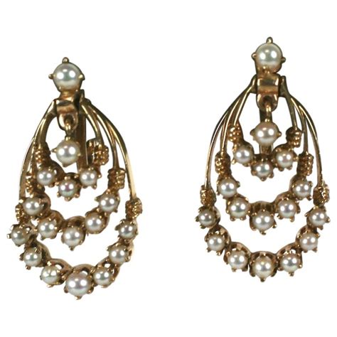 Victorian Style Pearl Hoop Earrings For Sale At 1stdibs Victorian