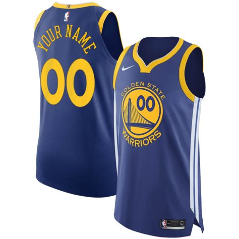 Men's Nike Royal Golden State Warriors - Custom Authentic Jersey - Icon ...