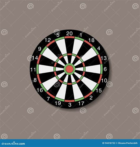 Classic Darts Board With Twenty Sectors Realistic Dart Boards Game