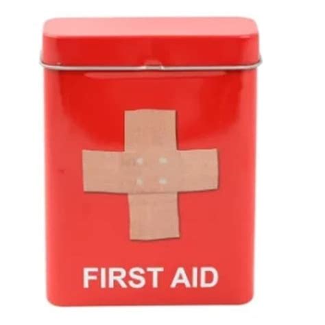 Jual Kaleng Mini Kotak Penyimpanan Obat Gambar First Aid Merah Shopee