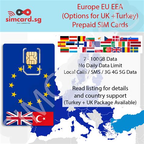 Europe Eu Eea Roaming Prepaid Sim Card Add Turkey United Kingdom