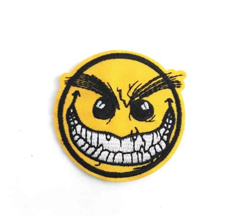 SMILEY FACE EMOJI Yellow Emoticon Iron On Applique Embroidered Patch