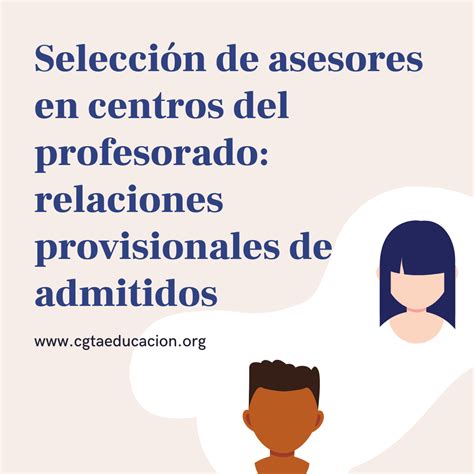 Selecci N De Asesores En Centros Del Profesorado Relaciones