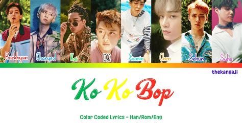 Exo Ko Ko Bop Korean Version Color Coded Lyrics Han Rom Eng