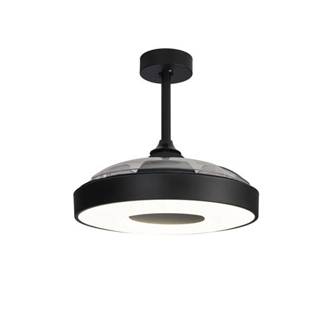 Ventilador De Techo Retr Ctil Mantra Coin Fan Led Negro Cm