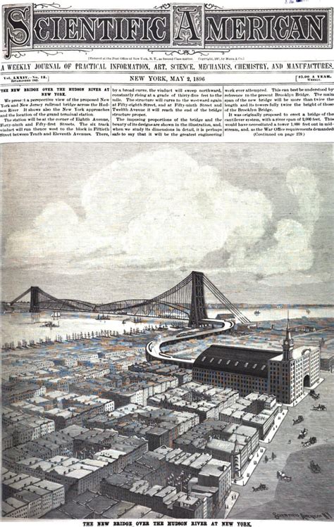 proposed Hudson River Bridge (Midtown), 1896, by the Union Bridge ...